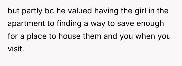 but partly bc he valued having the girl in the...