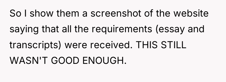 So I show them a screenshot of the website saying...