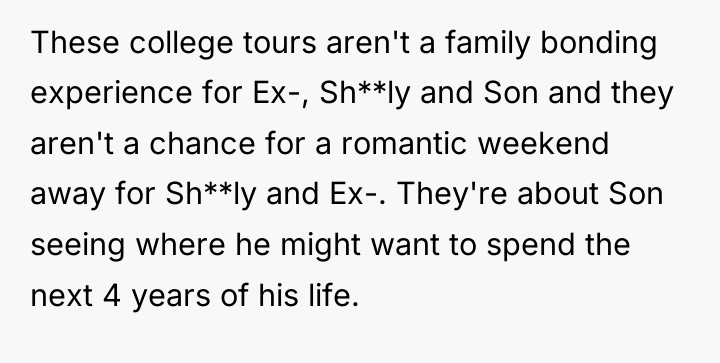 These college tours aren't a family bonding experience for Ex-,...