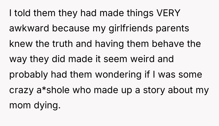I told them they had made things VERY awkward because...