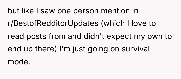 but like I saw one person mention in r/BestofRedditorUpdates (which...