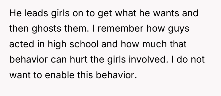 He leads girls on to get what he wants and...