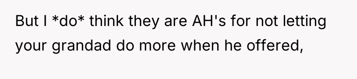 But I *do* think they are AH's for not letting...