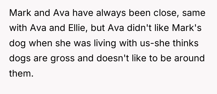 Mark and Ava have always been close, same with Ava...
