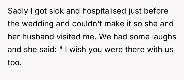 Sadly I got sick and hospitalised just before the wedding...
