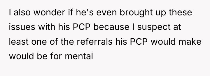 I also wonder if he's even brought up these issues...