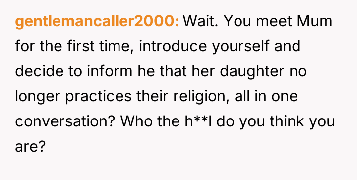 gentlemancaller2000 Wait. You meet Mum for the first time, introduce...