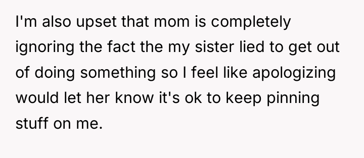 I'm also upset that mom is completely ignoring the fact...