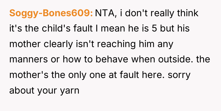 Soggy-Bones609 NTA, i don't really think it's the child's fault...