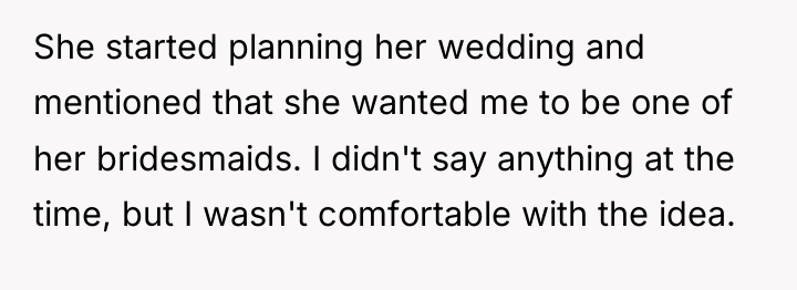 She started planning her wedding and mentioned that she wanted...