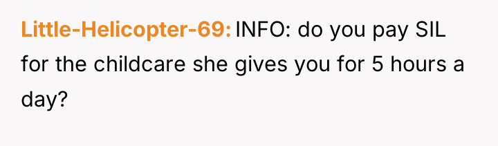 Little-Helicopter-69 INFO: do you pay SIL for the childcare she...