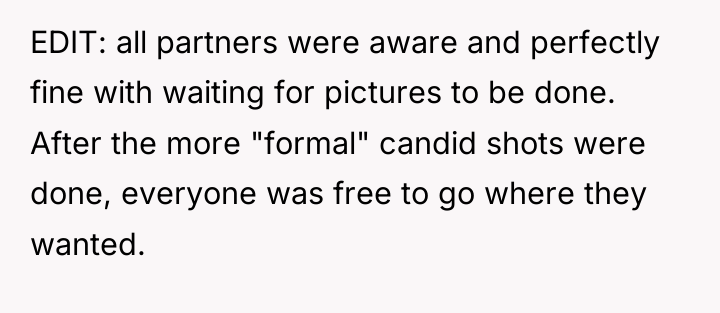 EDIT: all partners were aware and perfectly fine with waiting...