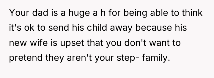 Your dad is a huge a h for being able...