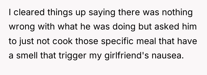 I cleared things up saying there was nothing wrong with...