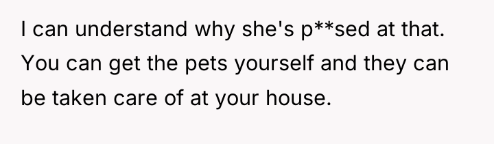I can understand why she's p**sed at that. You can...