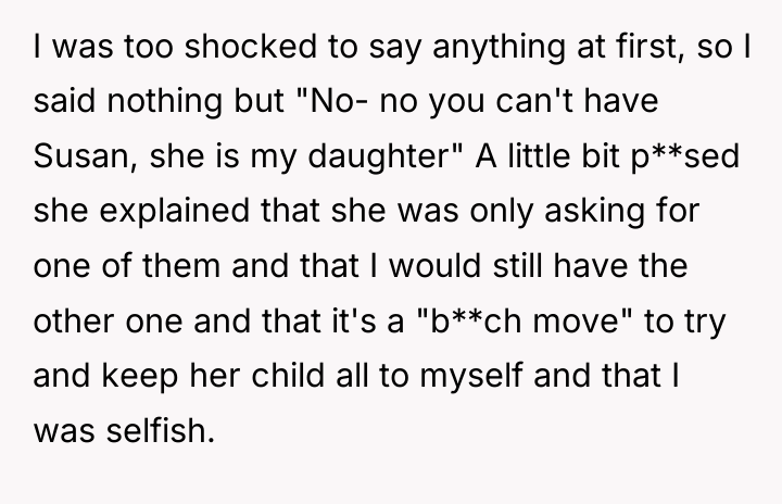 I was too shocked to say anything at first, so...