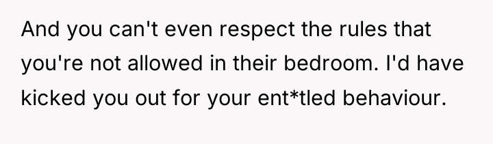 And you can't even respect the rules that you're not...