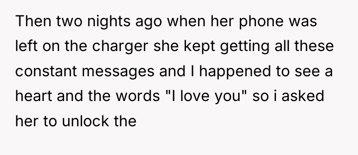 Then two nights ago when her phone was left on...