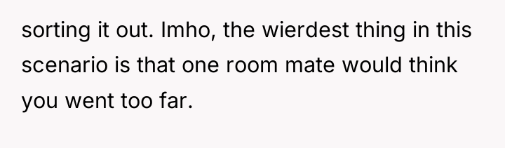 sorting it out. Imho, the wierdest thing in this scenario...