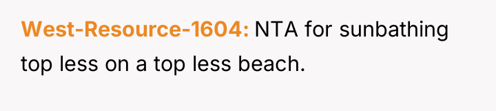 West-Resource-1604 NTA for sunbathing top less on a top less...