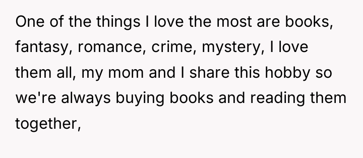 One of the things I love the most are books,...