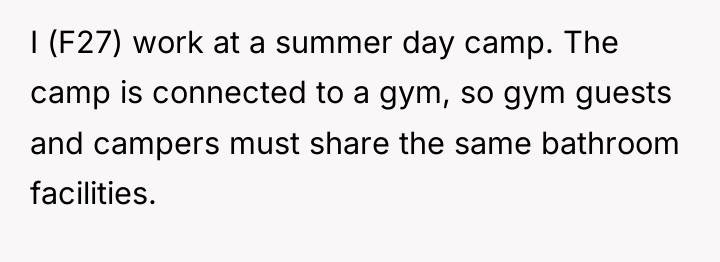 I (F27) work at a summer day camp. The camp...