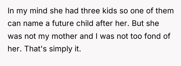 In my mind she had three kids so one of...