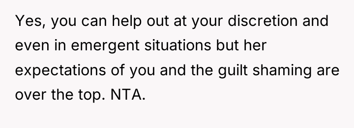 Yes, you can help out at your discretion and even...