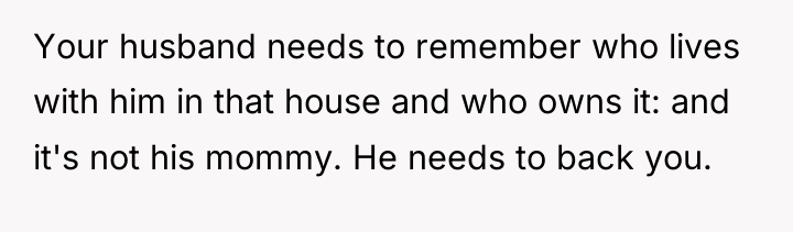 Your husband needs to remember who lives with him in...