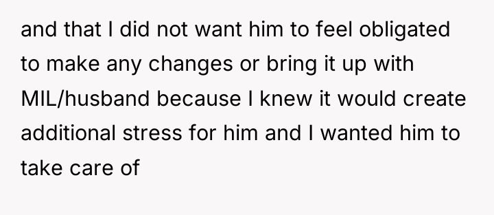 and that I did not want him to feel obligated...