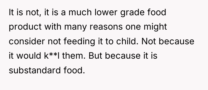 It is not, it is a much lower grade food...