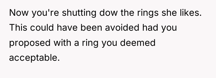 Now you're shutting dow the rings she likes. This could...