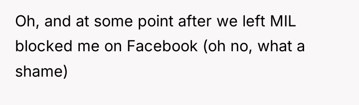 Oh, and at some point after we left MIL blocked...