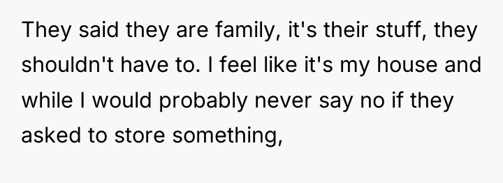 They said they are family, it's their stuff, they shouldn't...