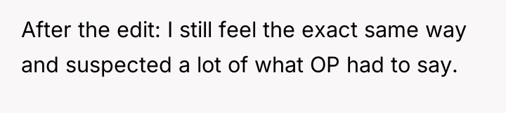 After the edit: I still feel the exact same way...