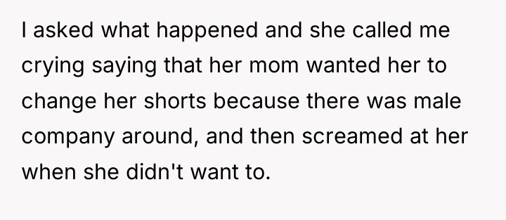 I asked what happened and she called me crying saying...