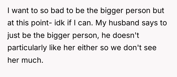 I want to so bad to be the bigger person...