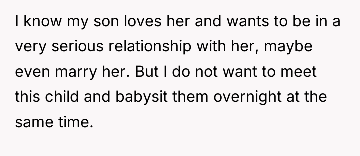 I know my son loves her and wants to be...