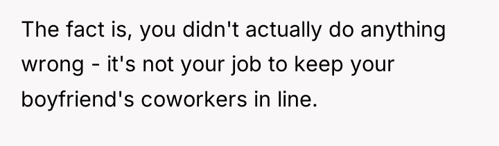The fact is, you didn't actually do anything wrong -...