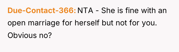 Due-Contact-366 NTA - She is fine with an open marriage...