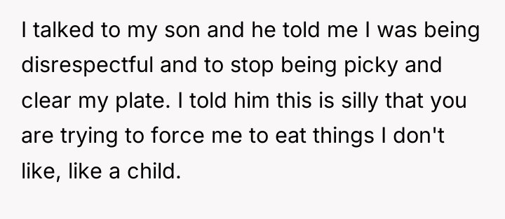 I talked to my son and he told me I...