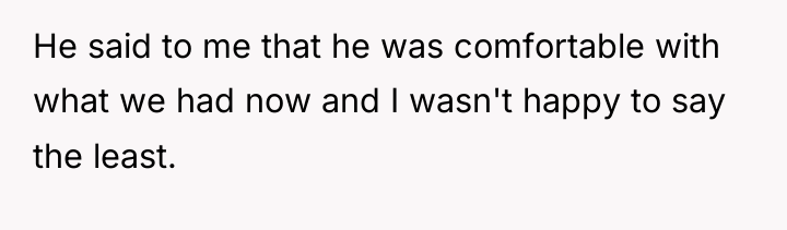 He said to me that he was comfortable with what...