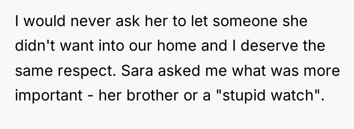 I would never ask her to let someone she didn't...