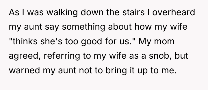 As I was walking down the stairs I overheard my...