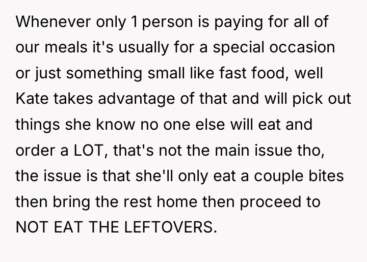 Whenever only 1 person is paying for all of our...