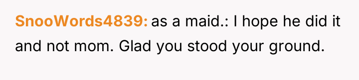 SnooWords4839 as a maid.: I hope he did it and...