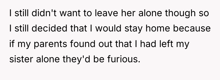 I still didn't want to leave her alone though so...