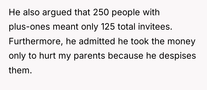 He also argued that 250 people with plus-ones meant only...