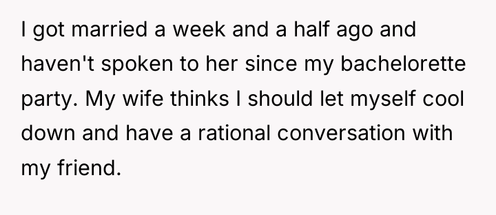 I got married a week and a half ago and...