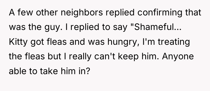 A few other neighbors replied confirming that was the guy....